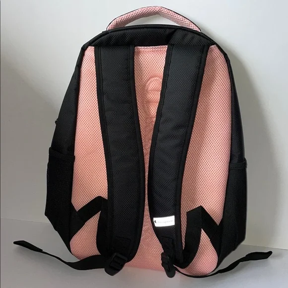 NWT Champion Black Backpack with Reflective Strip and Pink Trim - Picture 2 of 4